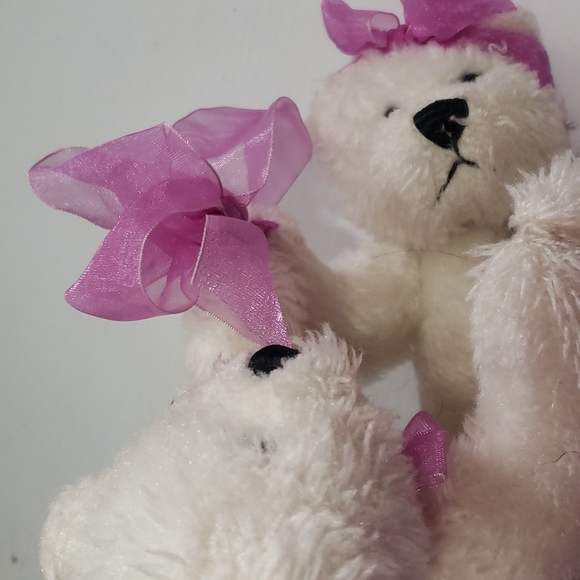 Progressive Plush "Sweeties" Polar Bears Tie-To-Vase w/Flowers 6-14" - Picture 2 of 8